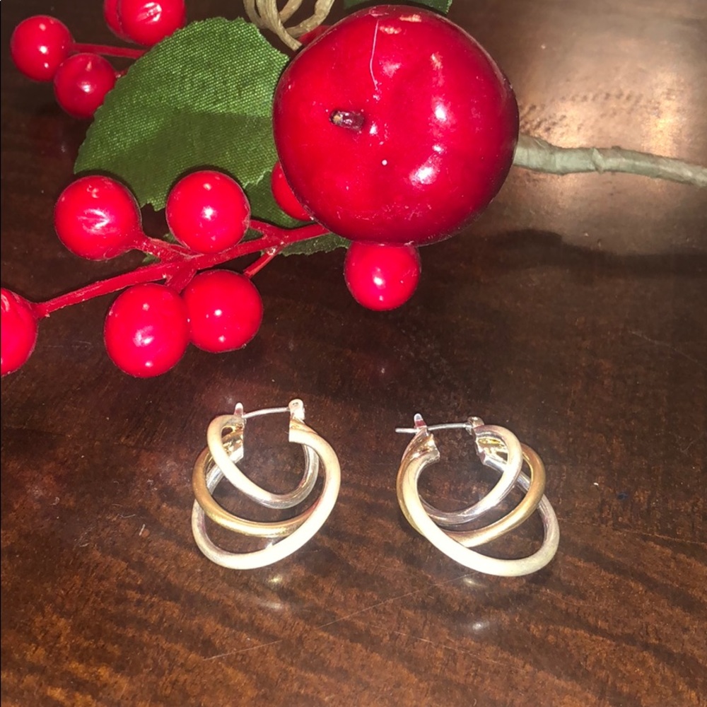 Two tones hoop earrings